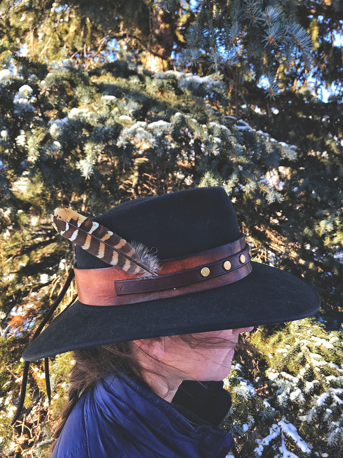 Akubra Cattleman Hat with Lone Wolf Hatband – Born Free Leather
