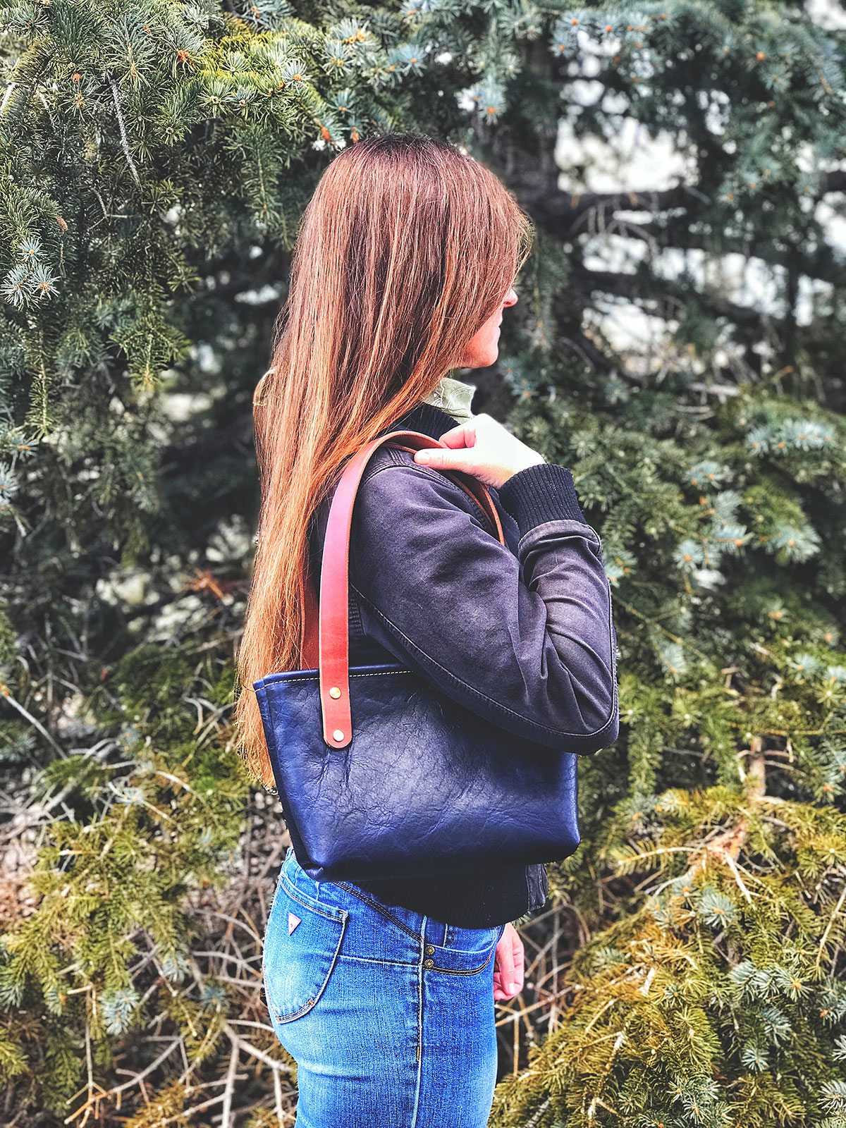 Leather bucket bag / Black leather crossbody bag / Soft leather handbag /  Black Bison / Made in America